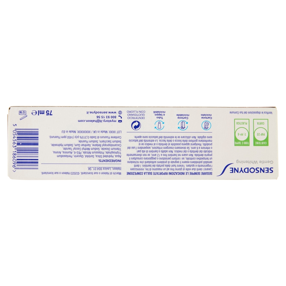 Sensodyne Dentifricio Gentle Whitening per Denti Sensibili, Effetto Sbiancante 75 ml